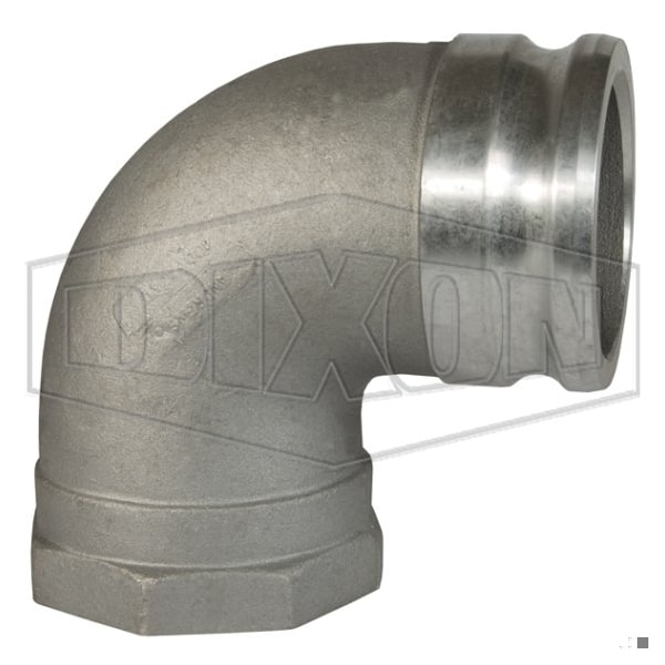 Type A 90Deg Cam and Groove Elbow, 4 in, Male Adapter x FNPT, Aluminum, Domestic
